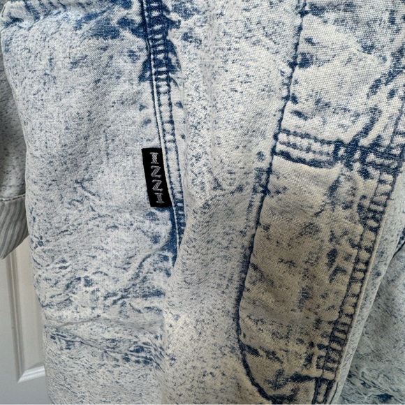 Vintage Izzi Acid Wash Cotton Long Jacket Coat Hooded Size M - Picture 3 of 13